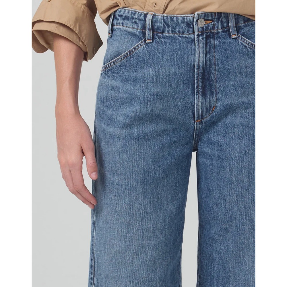 Citizens of Humanity Paloma Utility Trouser Wide Leg Raw Hem Jeans Sz 25 Altered - Picture 2 of 16